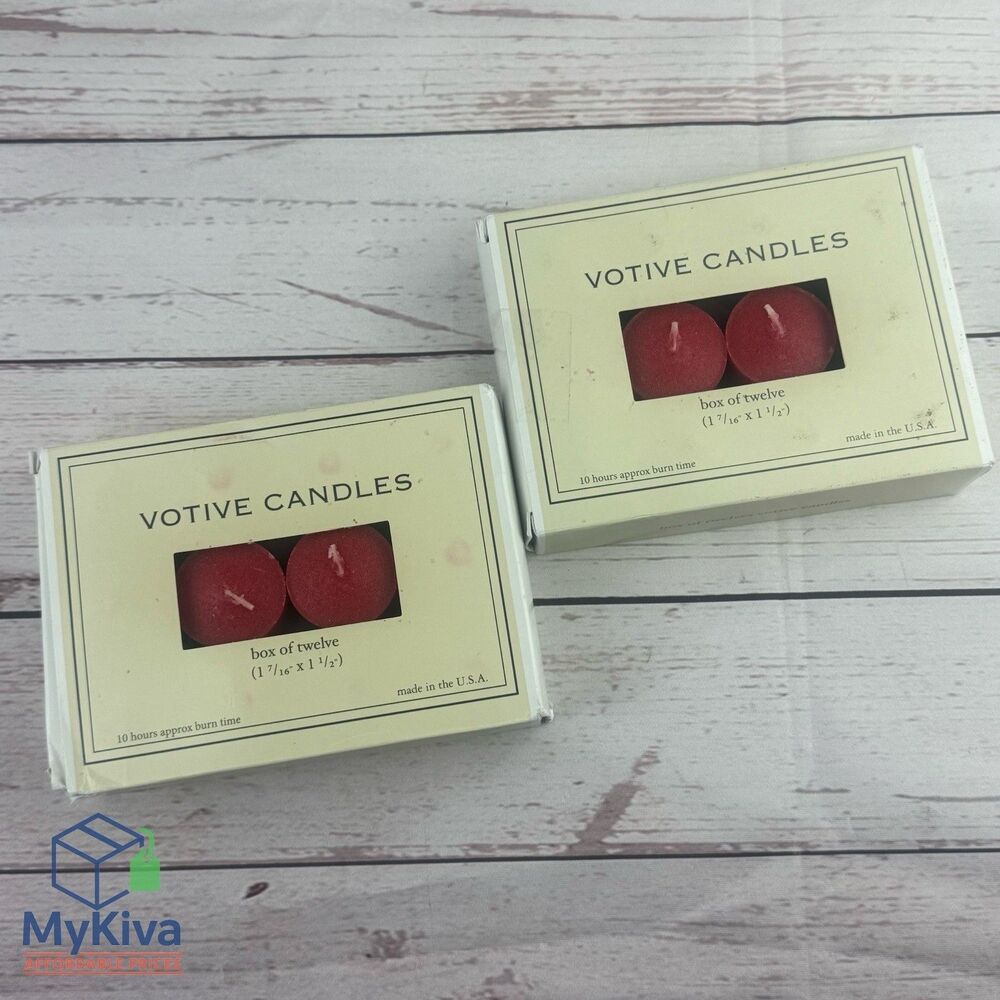 Votive Candles Red 24 Pack Wax 1 7/16 x 1 /12 Unscented candle Decoration